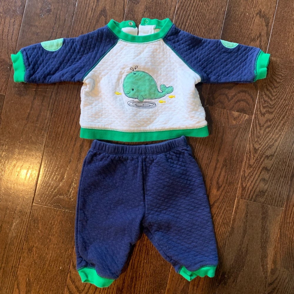 Little me 9 month matching quilted outfit